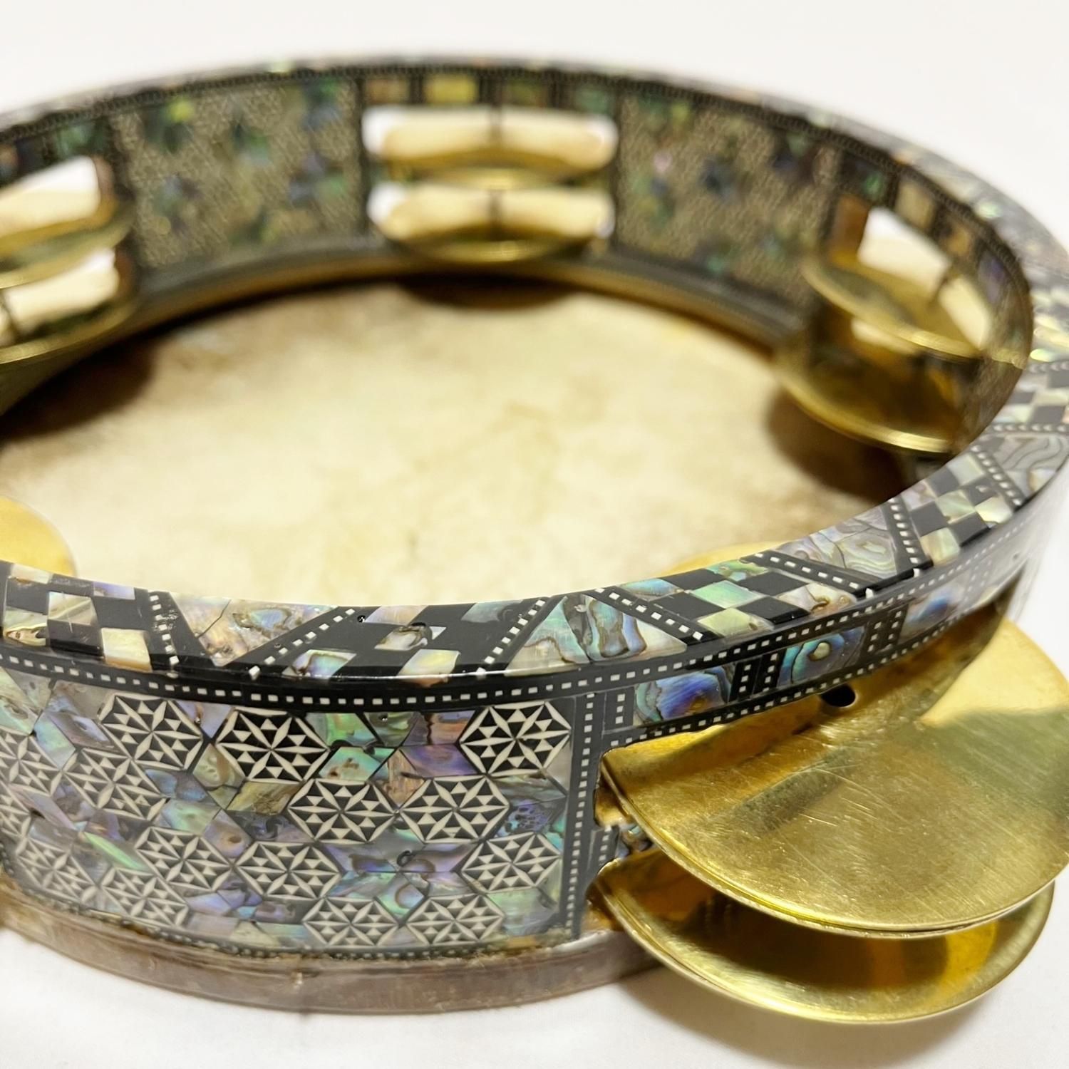 ☆アラブタンバリン レク【魚皮】 Gawharet-Elfan　エジプト製☆ レク(RIQ) fish skin(魚皮) Gawharet-Elfan製 (ブルーパール)09