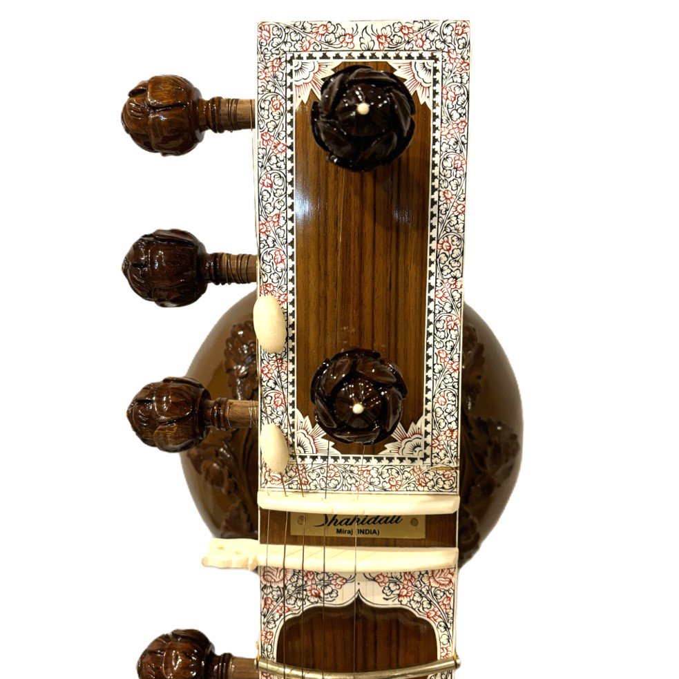 （新品）シタール（Sitar）メーカー名　Shahid Ali　ラビシャンカールスタイル　BARMA TEAK WOOD製　プロフェショナルモデル　 ファイバーケース付き - ::民族楽器コイズミ::