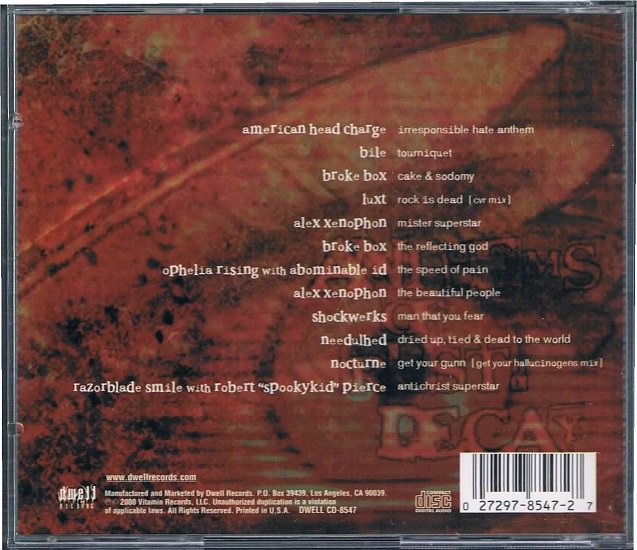 VA/Anthems of Rust u0026 Decay Tribute to Marilyn Manson -  オルタナ｜へヴィロック｜インダストリアル｜中古ＣＤ通販 MELODIC LEDGE RECORDS