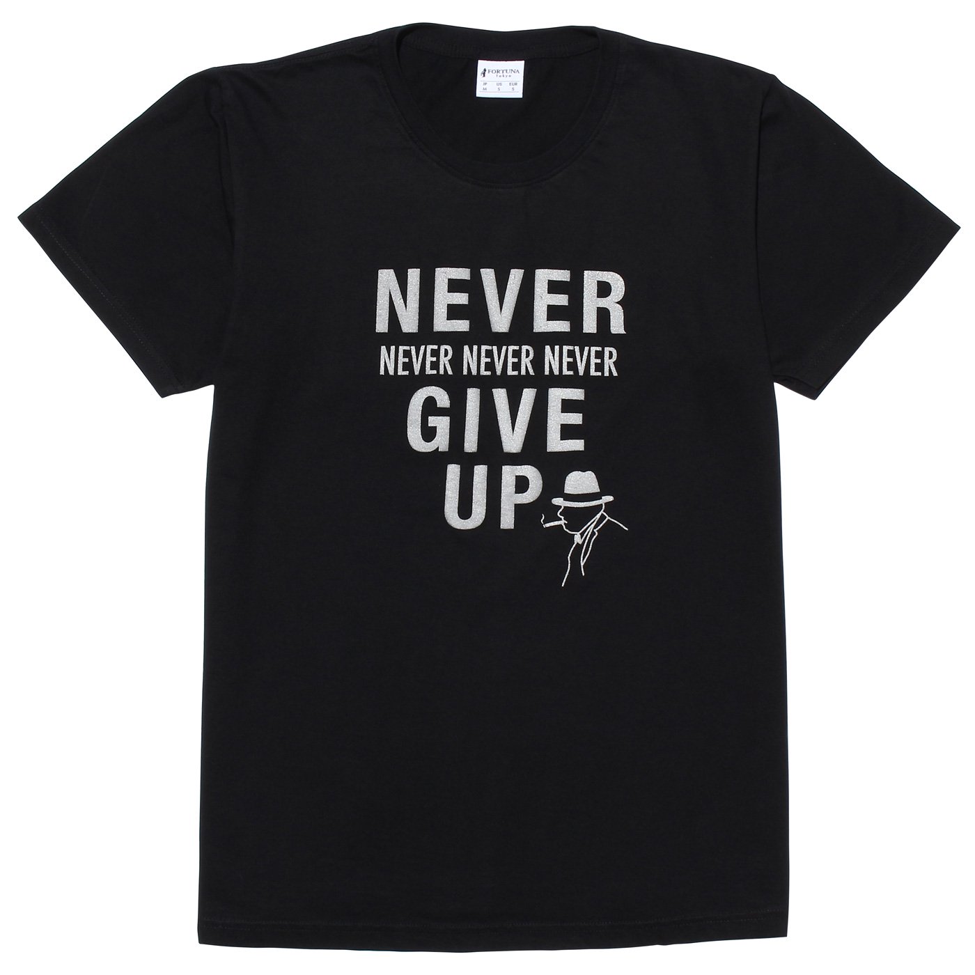 抗ウイルス 抗菌加工 Tシャツ ユニセックス「Never Give Up」 ネバー・ギブ・アップ ティーシャツ 日本製 -  西陣織ネクタイから生まれた国産ブランド FORTUNA Tokyo（フォーチュナトウキョウ）公式オンラインショップ 通販