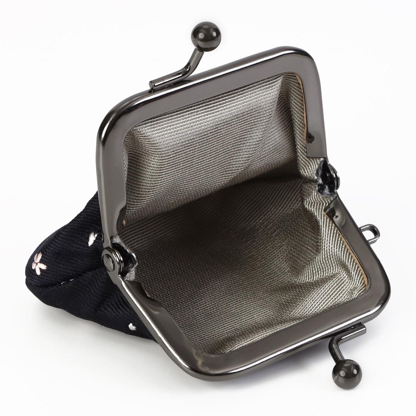 サクラヤマ がま口財布 新品 未使用品 レザーコインケース がま口 財布 本革 ラム革 ミニ財布 ダブル口金 小銭入れ コイン