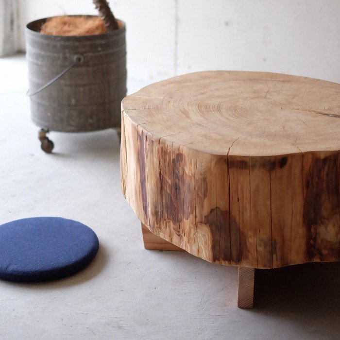 Log 丸太テーブル大 テーブル オリジナル家具 金物の上手工作所オンラインショップ