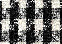 LINTONツイード black  white Ivory and shiny couture textured check