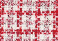 LINTONツイード  Red Pink and White Textured Check Fabric
