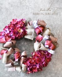 「Flower Ribbon wreath」:PKアーティフィシャルフラワー