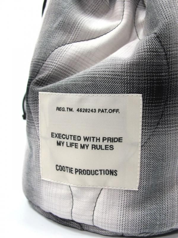 COOTIE OMBRE CHECK QUILTING DRAWSTRING BAG - EMILIANO ONLINE SHOP