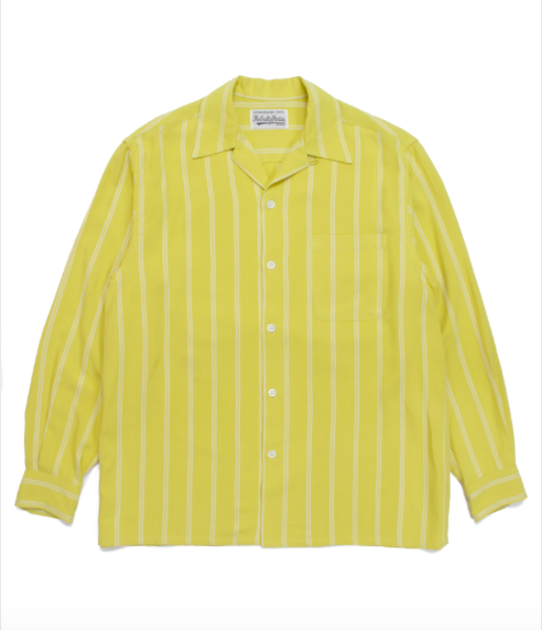 WACKO MARIA STRIPED OPEN COLLAR SHIRT L/S - EMILIANO ONLINE SHOP