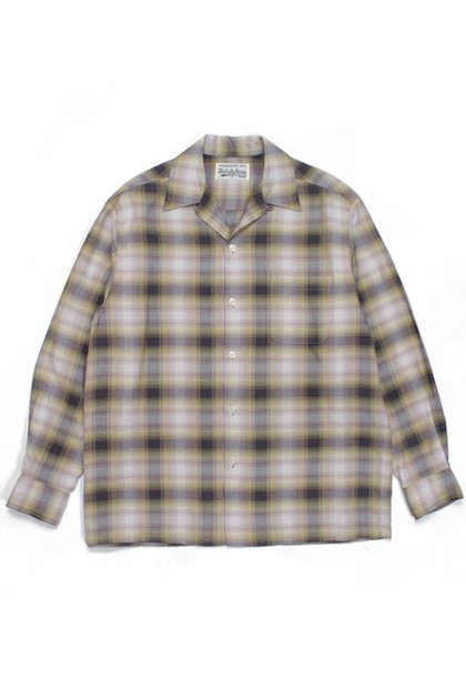 WACKO MARIA OMBRE CHECK OPEN COLLAR SHIRT L/S - EMILIANO ONLINE ...