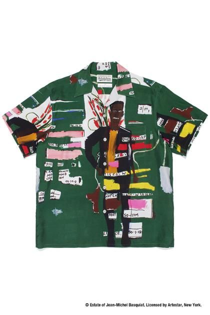 WACKO MARIA JEAN-MICHEL BASQUIAT / S/S HAWAIIAN SHIRT ( TYPE-2