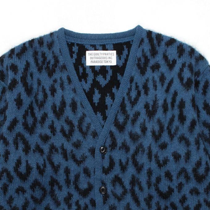 WACKO MARIA LEOPARD HEAVY MOHAIR CARDIGAN - EMILIANO ONLINE SHOP