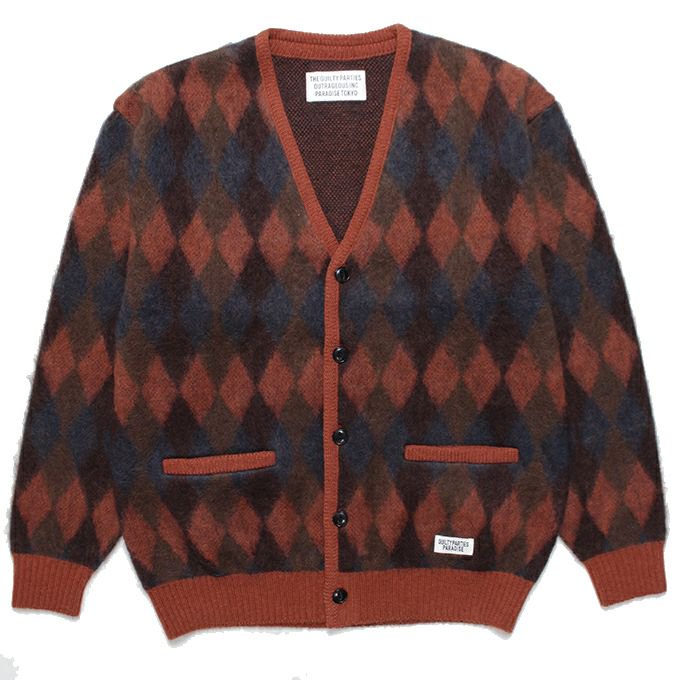 WACKO MARIA DIAMOND MOHAIR CARDIGAN - EMILIANO ONLINE SHOP