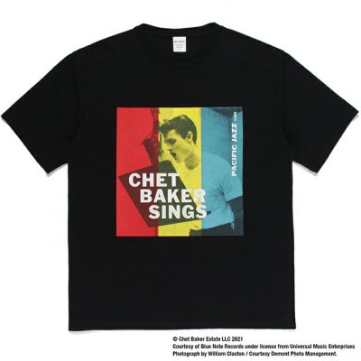 WACKO MARIA CHET BAKER / WASHED HEAVY WEIGHT CREW NECK T-SHIRT ( TYPE-1 )