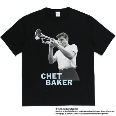 WACKO MARIA CHET BAKER / WASHED HEAVY WEIGHT CREW NECK T-SHIRT ( TYPE-2 )