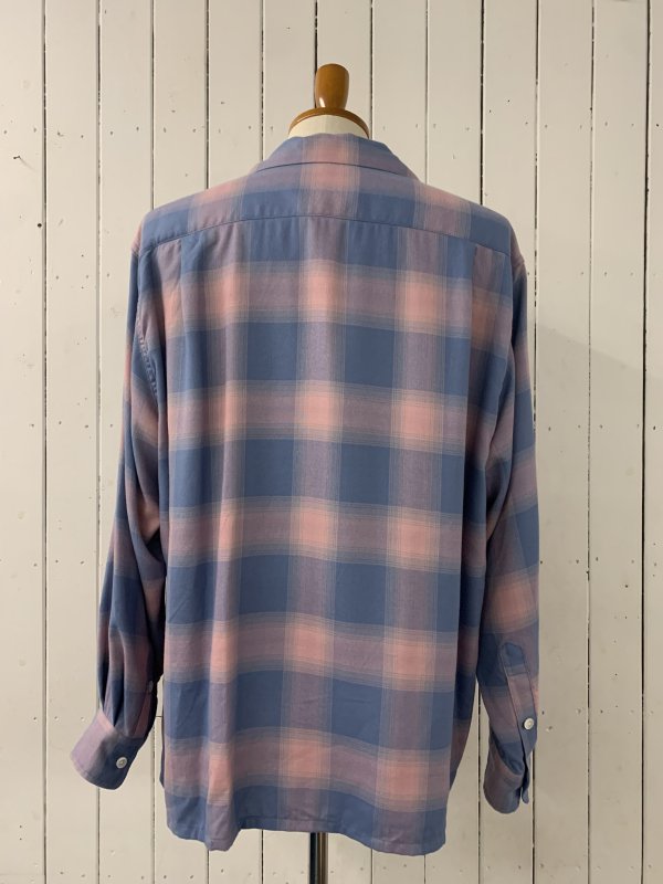 WACKO MARIA OMBRE CHECK OPEN COLLAR SHIRT L/S ( TYPE-2