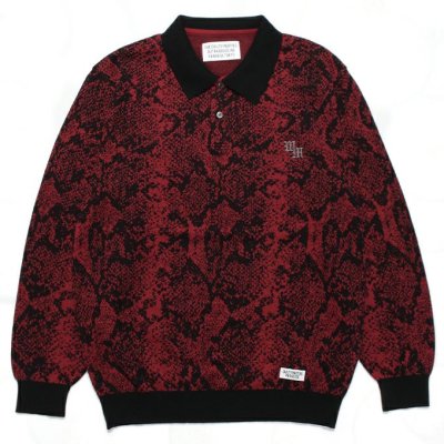 WACKO MARIA PYTHON KNIT POLO SHIRT