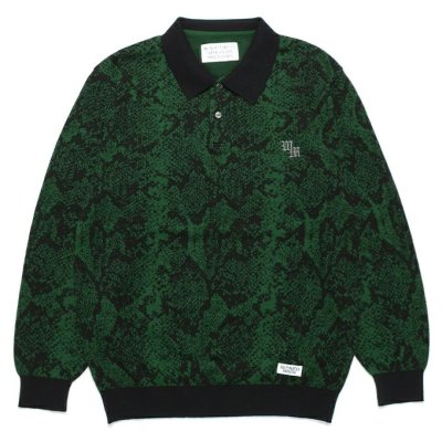 WACKO MARIA PYTHON KNIT POLO SHIRT