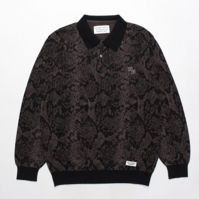 WACKO MARIA PYTHON KNIT POLO SHIRT