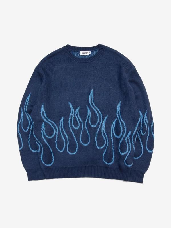 HAIGHT FLAMES SWEATER - EMILIANO ONLINE SHOP｜RADIALL,DELUXE,WACKO