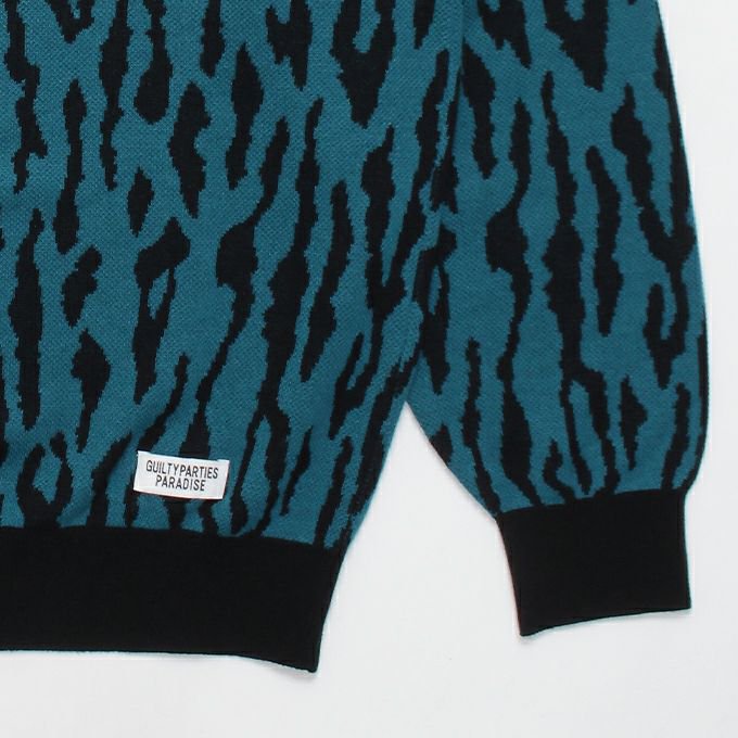 WACKO MARIA LEOPARD KNIT POLO SHIRT - EMILIANO ONLINE SHOP