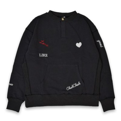 ChahChah CC EMBROIDERY HENRY NECK SWEAT