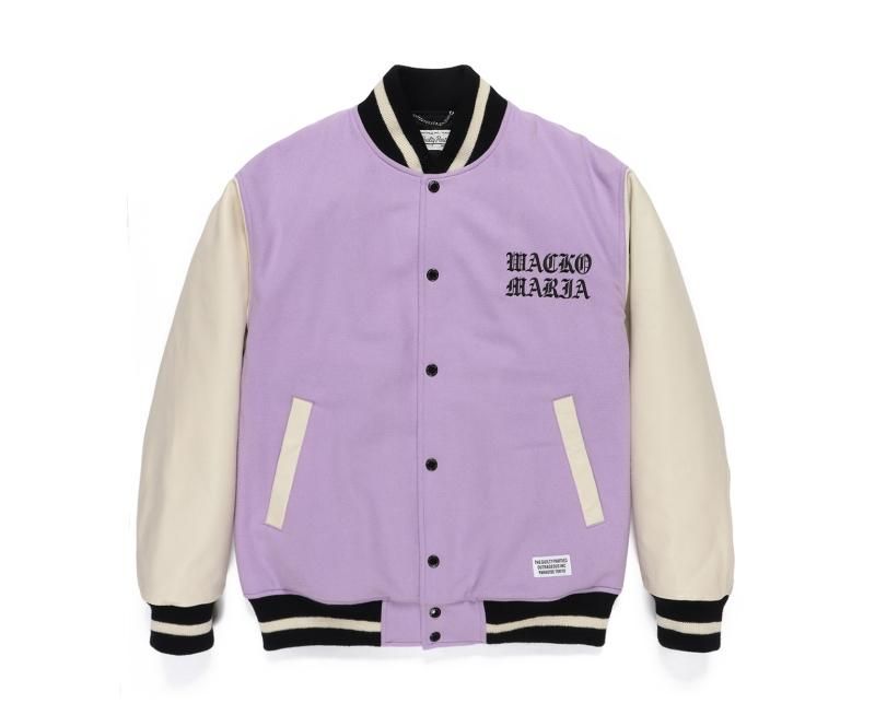 WACKO MARIA LEATHER VARSITY JACKET -B- ( TYPE-2 ) - EMILIANO