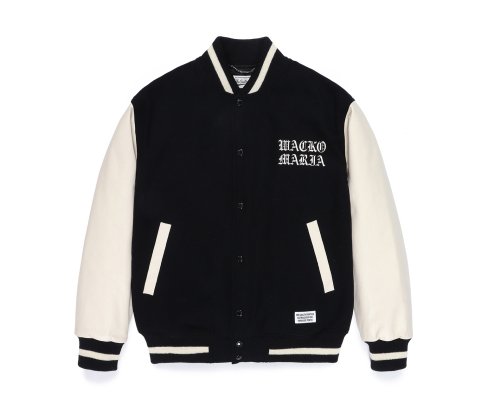 WACKO MARIA LEATHER VARSITY JACKET -B- ( TYPE-2 )