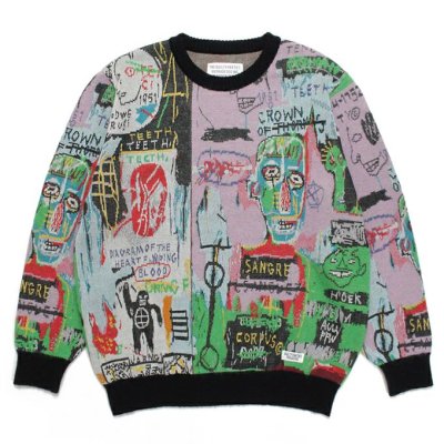 WACKO MARIA JEAN-MICHEL BASQUIAT / CREW NECK SWEATER ( TYPE-3 )