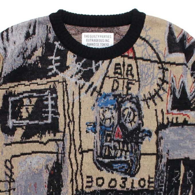 【即完売】WACKO MARIA BASQUIAT SWEAT SHIRT WACKO MARIA WASHED HEAVY WEIGHT CREW NECK SWEAT SHIRT