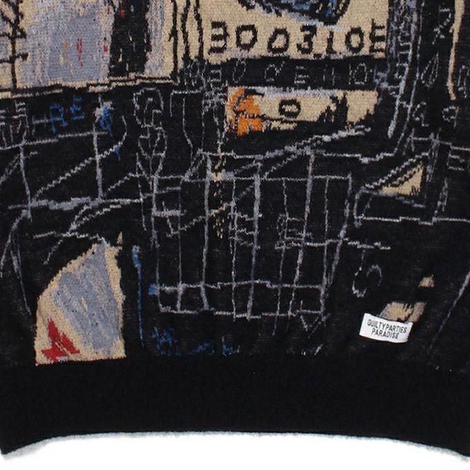 WACKOMARIA JEAN-MICHEL BASQUIAT セーター L WACKO MARIA JEAN-MICHEL BASQUIAT / CREW NECK SWEATER ( TYPE