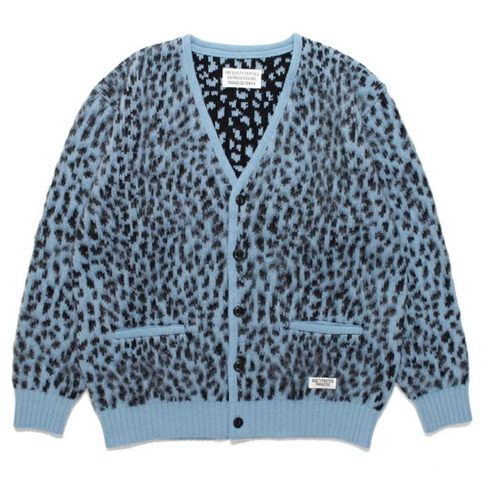 WACKO MARIA LEOPARD HEAVY MOHAIR KNIT JACQUARD CARDIGAN - EMILIANO