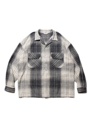 COOTIE Ombre Check Open Collar Pullover L/S Shirt 