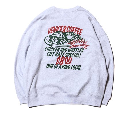 CUT RATE ×VENICE8 COFFEE HOUSE® CAW DROPSHOULDER CREW NECK SWEAT