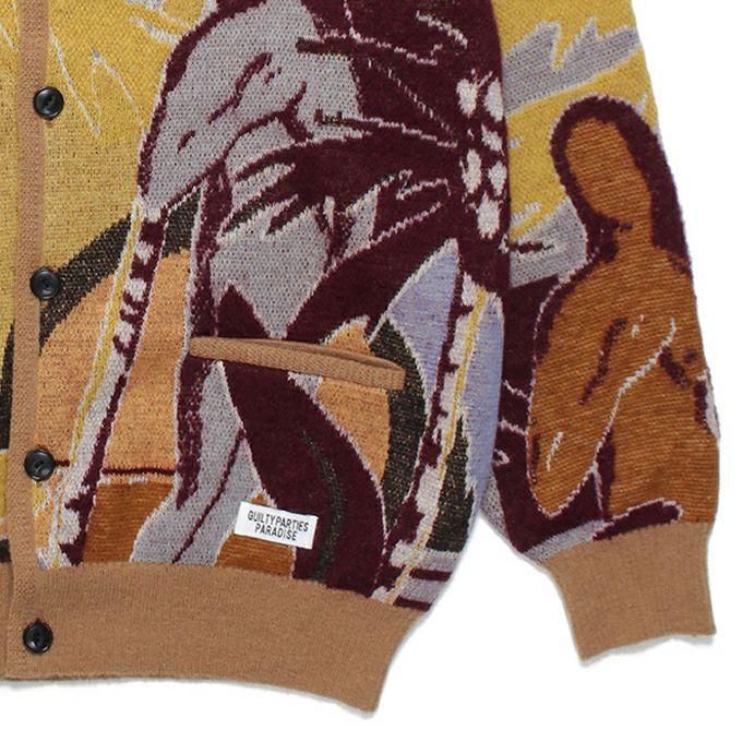 WACKO MARIA MOHAIR KNIT JACQUARD CARDIGAN - EMILIANO ONLINE SHOP