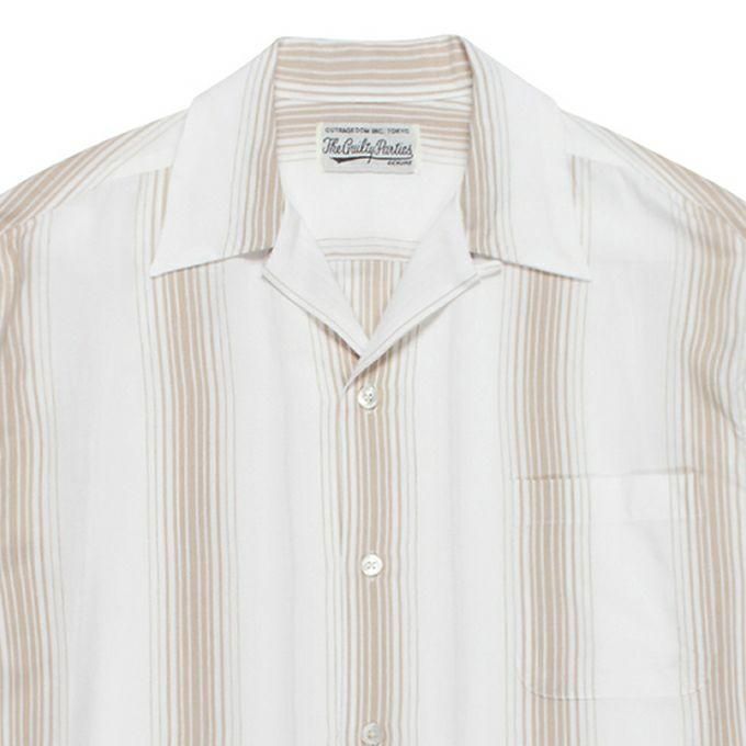 WACKO MARIA STRIPED OPEN COLLAR SHIRT