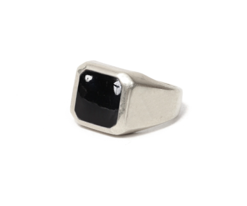 WACKO MARIA ONYX SIGNET RING ( TYPE-2 ) - EMILIANO ONLINE SHOP 