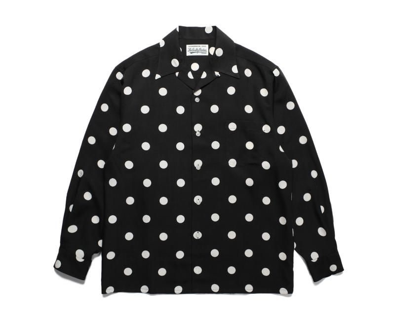 WACKO MARIA DOTS OPEN COLLAR SHIRT L/S - EMILIANO ONLINE SHOP