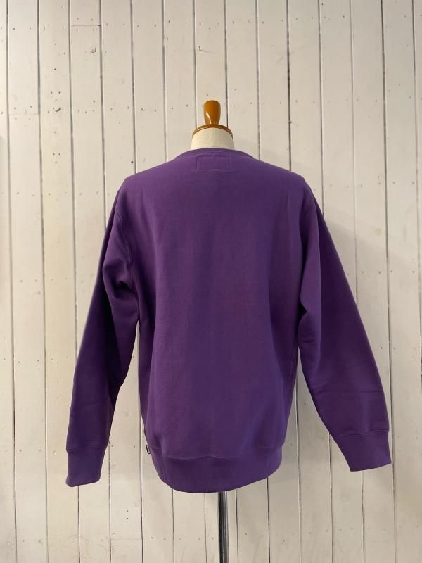 WACKO MARIA HEAVY WEIGHT CREW NECK SWEAT SHIRT (PURPLE) - EMILIANO