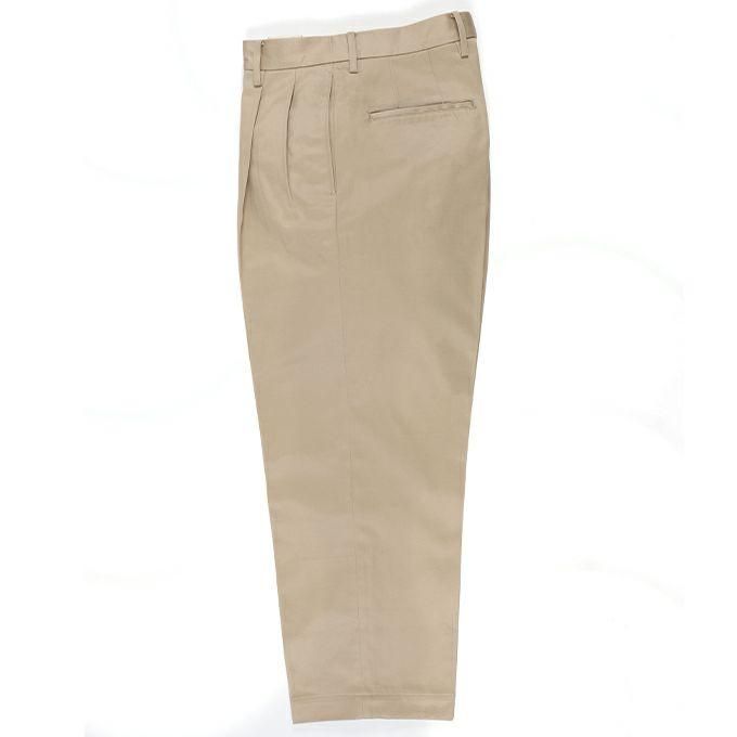 WACKO MARIA DOUBLE PLEATED CHINO TROUSERS (BEIGE) - EMILIANO 