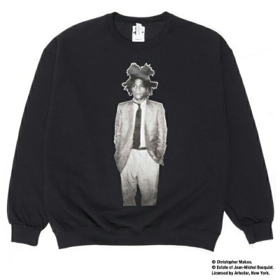 WACKO MARIA JEAN-MICHEL BASQUIAT / CREW NECK SWEAT SHIRT(BLACK)