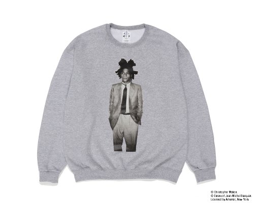 WACKO MARIA JEAN-MICHEL BASQUIAT / CREW NECK SWEAT SHIRT(GRAY)