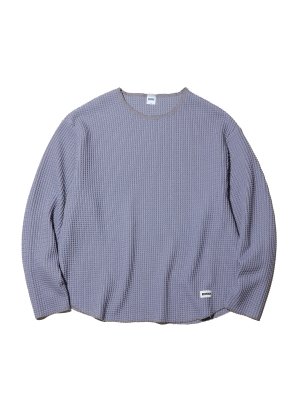 RADIALL BIG WAFFLE -CREW NECK T-SHIRT L/S (PURPLE)