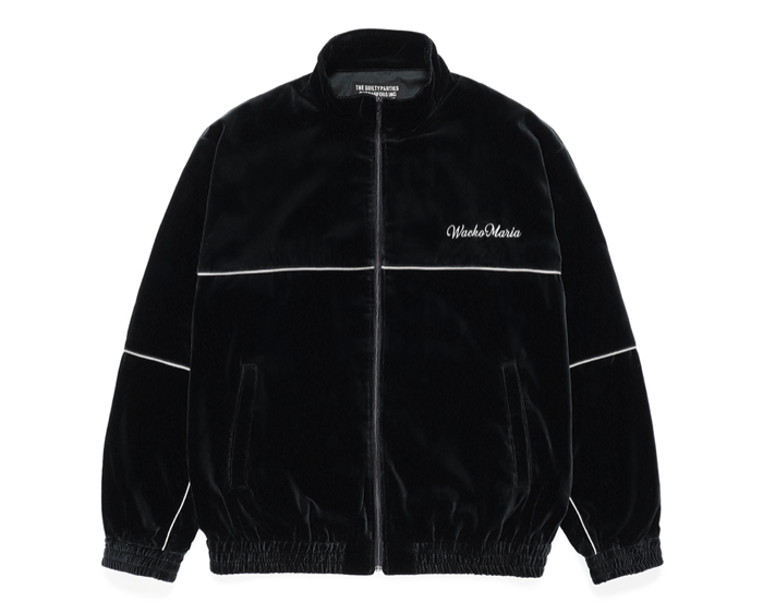 WACKO MARIA VELVET TRACK JACKET (BLACK) - EMILIANO ONLINE SHOP 