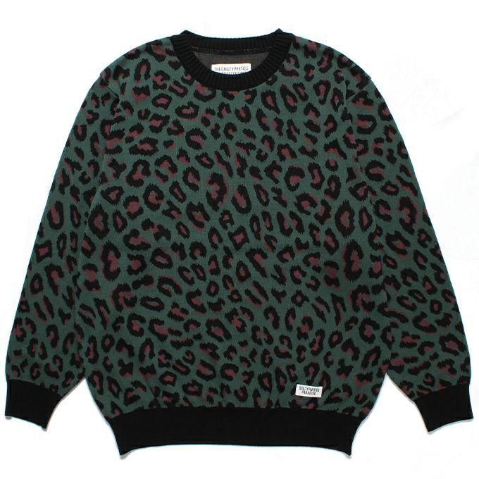 WACKO MARIA/ワコマリア/LEOPARD KNIT JACQUARD SWEATER/レオパードニットジャガードセーター/(GREEN) -  EMILIANO ONLINE SHOP｜RADIALL