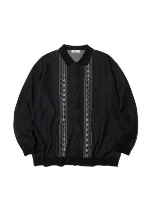 RADIALL/ラディアル/CURTIS - POLO SWEATER L/S/カーティスポロセーター/(BLACK)