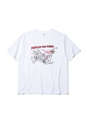 RADIALL/ラディアル/YEAR OF THE TIGER - CREW NECK T-SHIRT S/S/イヤーオブザタイガープリントティーシャツ/(WHITE)
