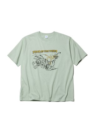 RADIALL/ラディアル/YEAR OF THE TIGER - CREW NECK T-SHIRT S/S/イヤーオブザタイガープリントティーシャツ/(SAGE GREEN)