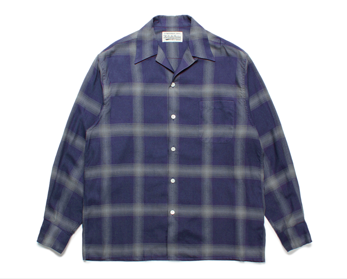 WACKO MARIA /ワコマリア/OMBRE CHECK OPEN COLLAR SHIRT L/S