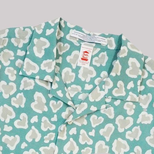 ChahChah/チャーチャー/CC HEART LEOPARD ALOHA SHIRTS/ハートレオパードアロハシャツ/(MILKY GREEN)  - EMILIANO ONLINE SHOP｜RADIALL,DELUXE,WACKO MARIA/ラディアル,デラックス,ワコマリア通販