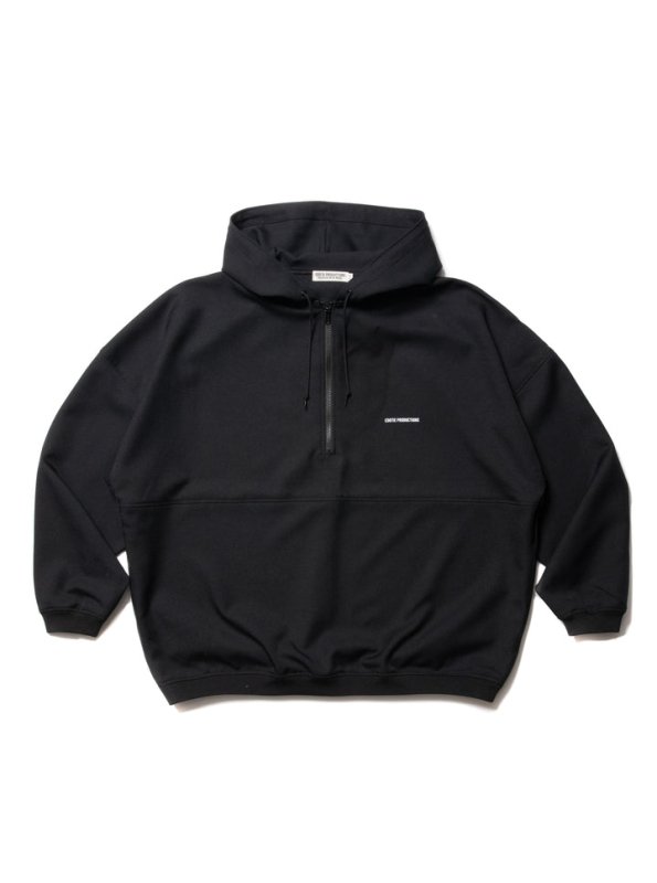 COOTIE/クーティー/POLYESTER TWILL HALF ZIP HOODIE/ポリエステルツイルハーフジップフーディー/BLACK -  EMILIANO ONLINE SHOP｜RADIALL,DELUXE,WACKO MARIA/ラディアル,デラックス,ワコマリア通販