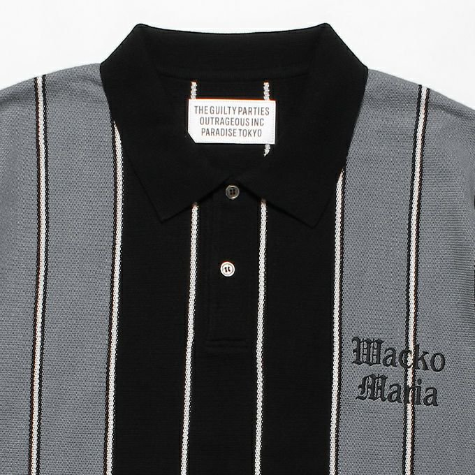 新品未開封 WACKO MARIA STRIPED KNIT JACQUARD POLO - メンズ